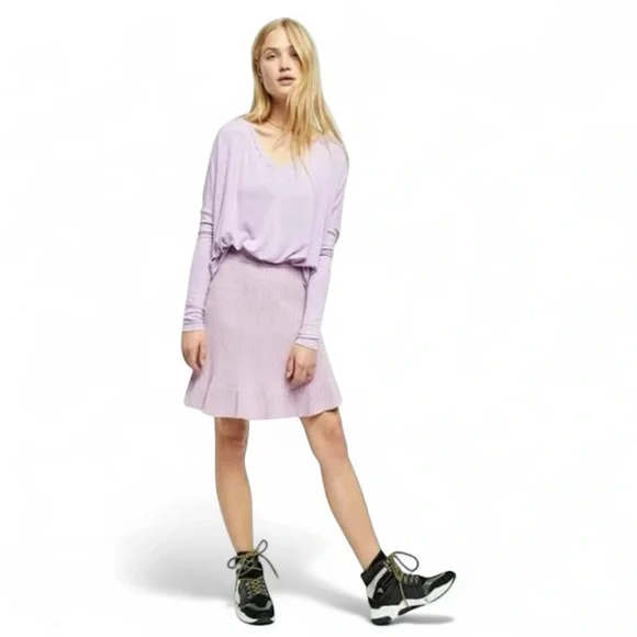 Free People Purple Solid Gold Skirt - Picture 1 of 7